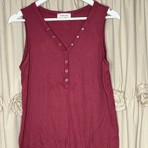 Wine Ribbed Tank NWOT
